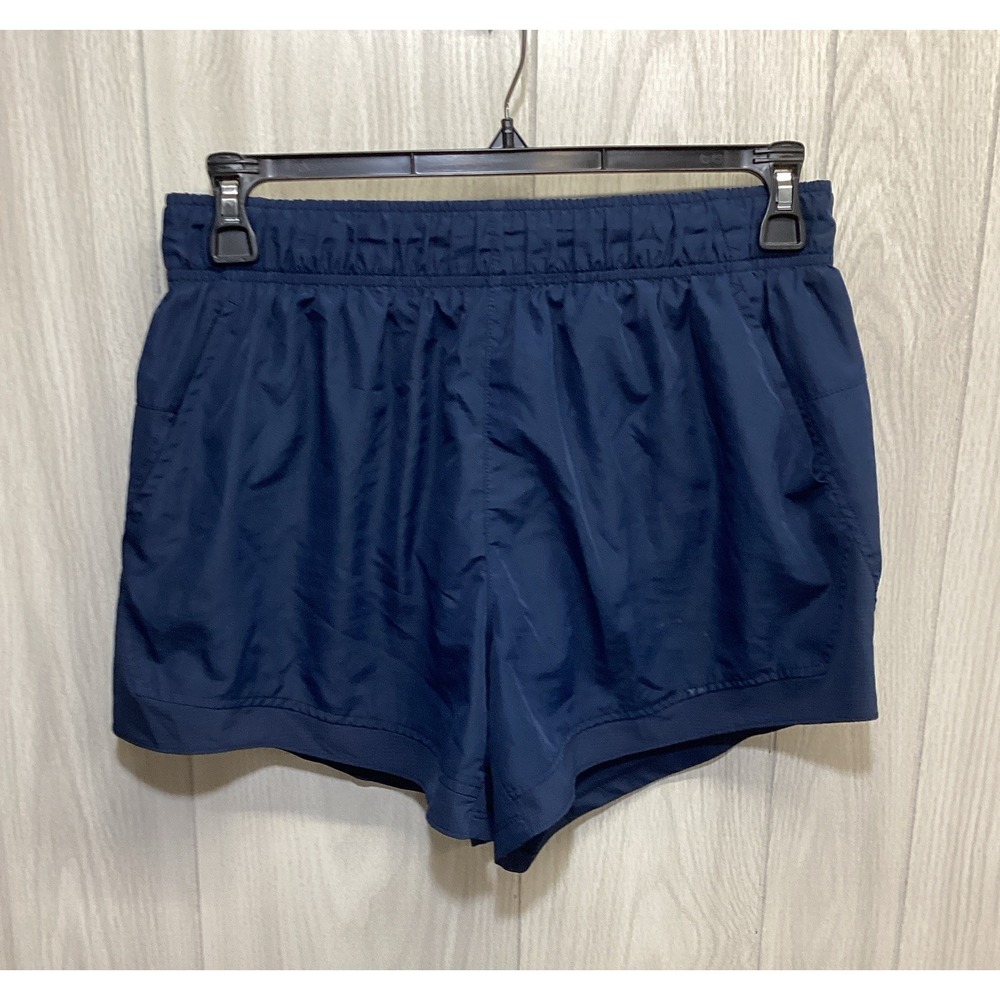 Athletic Works Women's Blue Athletic Shorts L Drawstring Elastic Waist Solid